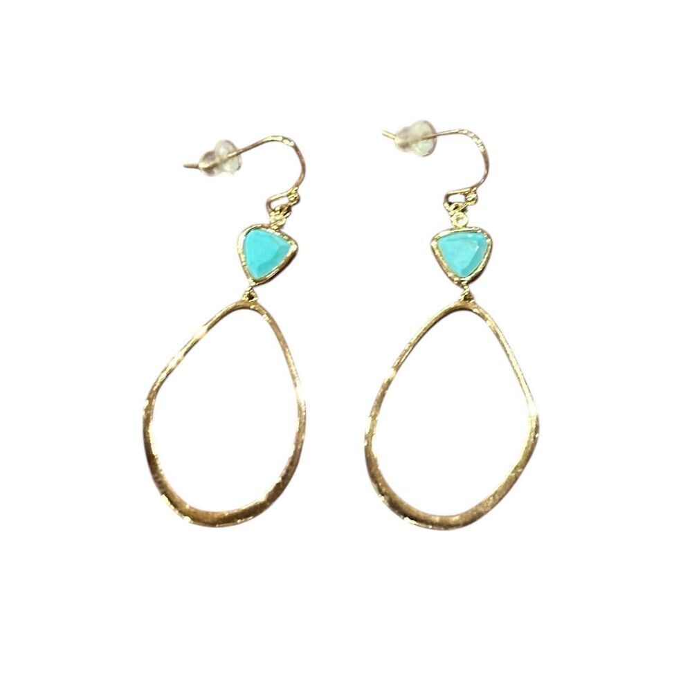 TAI Stone Drop Earrings in Gold